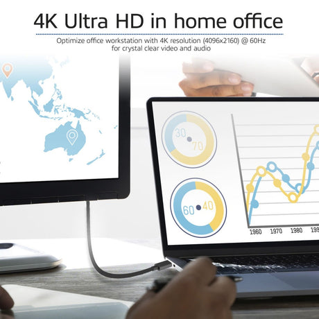 Act connectivity usb-c naar displayport kabel (zwart, 2 meter, ac7325, 60hz 4k (2160p))