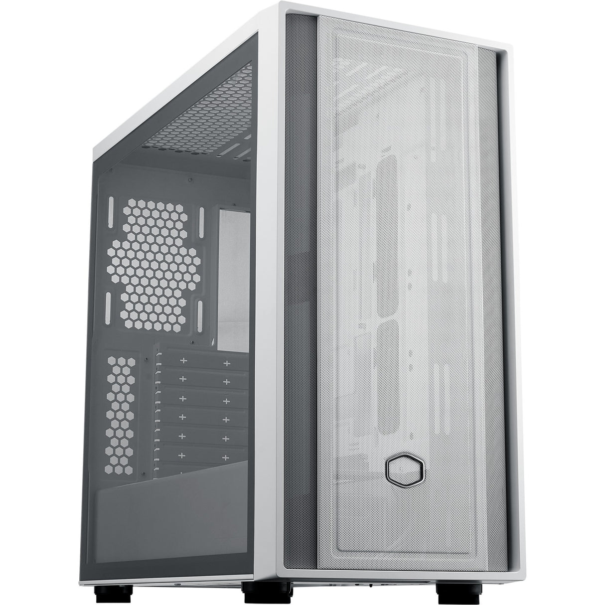 Cooler master masterbox 600 lite midi tower behuizing (wit | 2x usb-a | 1x usb-c | rgb | tempered glass)