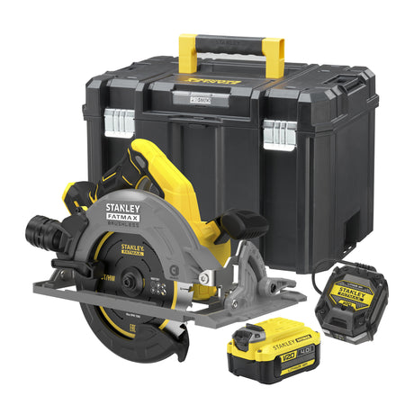Stanley fatmax v20 18v cirkelzaag 190mm handcirkelzaag (zwart geel, accu en oplader inbegrepen, met koffer)