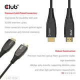 Club 3d hdmi hybrid aoc cable 8k60hz 4k120hz, 100 m kabel (zwart)