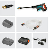 Gardena aquaclean 24 18 v p4a kant-en-klare set drukreiniger (grijs turquoise, 14800-20, accu inbegrepen)