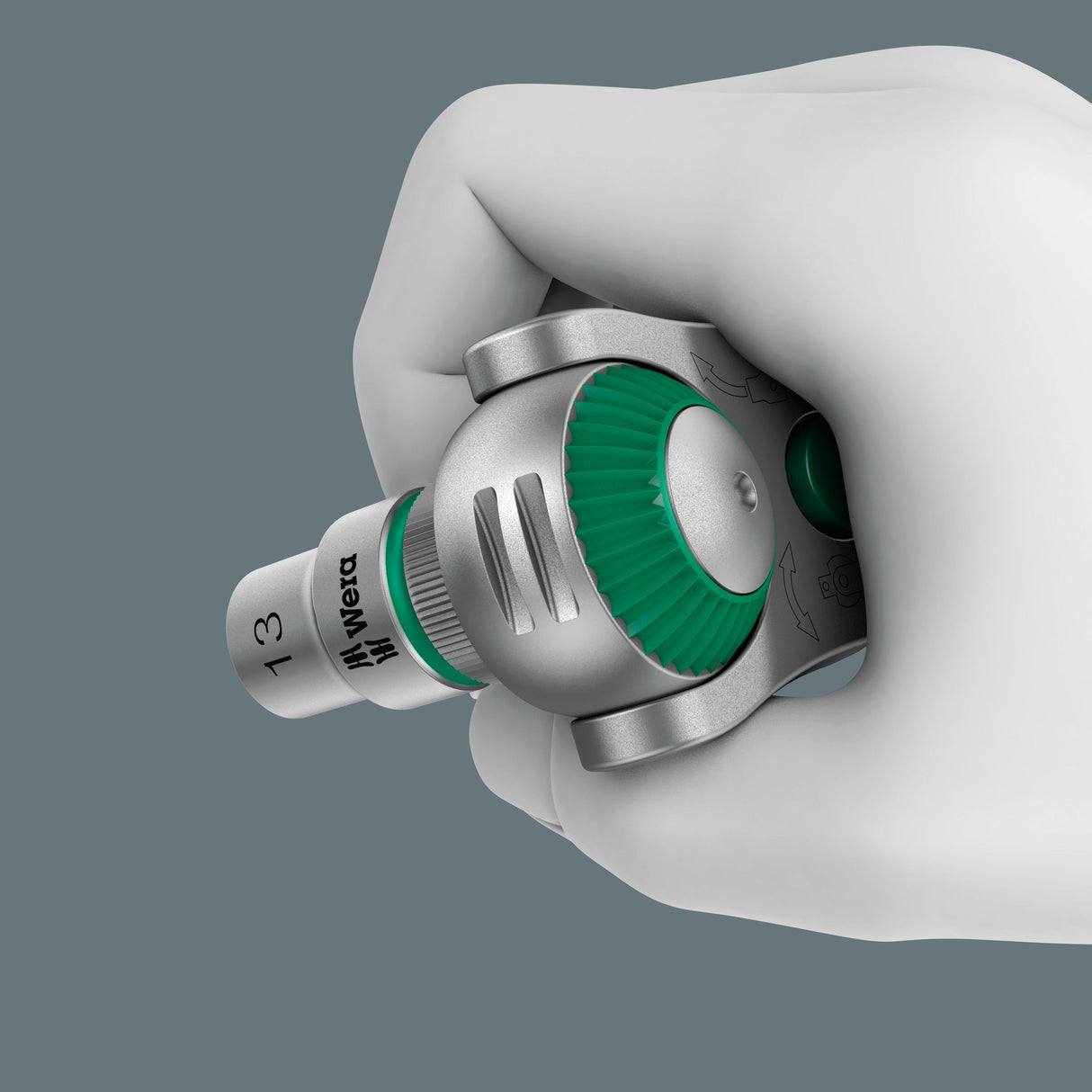 Wera kraftform compact zyklop ms1 metal speed ratel, 1 4 (zwart groen, 2-delig)