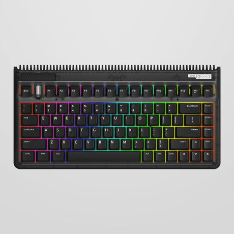 Iqunix og80 dark side wireless mechanical keyboard (zwart, us lay-out (qwerty), cherry mx blue, 80% (tkl), rgb leds, hot-swappable, pbt, 2.4ghz | bluetooth 5.1 | usb-c)