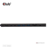Club 3d 10-1 portable dock usb type-c 10gbps to hdmi 8k30hz pd3.1 max.140 watt dockingstation (zwart, hdmi, usb-c, lan)