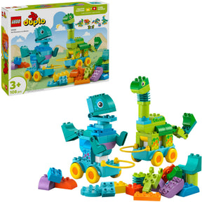 Lego duplo 3-in-1 dinosaurussen op wielen leerzaam speelgoed voor peuters met 6 figuren 10451