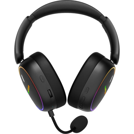 Hator phoenix 2 wireless over-ear gaming headset (zwart, rgb, 2.4ghz bluetooth 5.4 usb-c)
