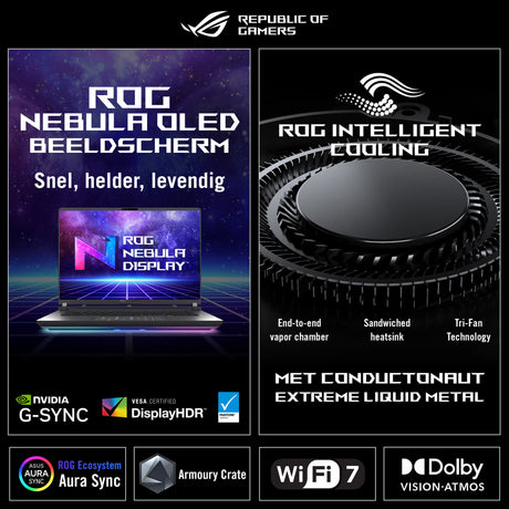 Asus rog strix scar 16 g635lx-rw042w 16 copilot+ gaming laptop (zwart | core ultra 9 275hx | rtx 5090 | 64 gb | 1 tb ssd + 1 tb ssd)