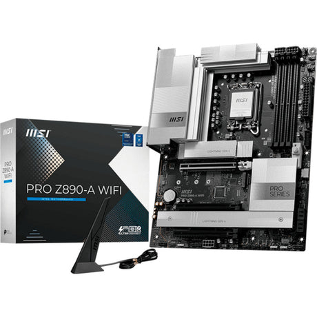 Msi pro z890-a wifi socket 1851 moederbord (zwart wit, raid, 5gb-lan, wi-fi 7, bt, sound, atx)