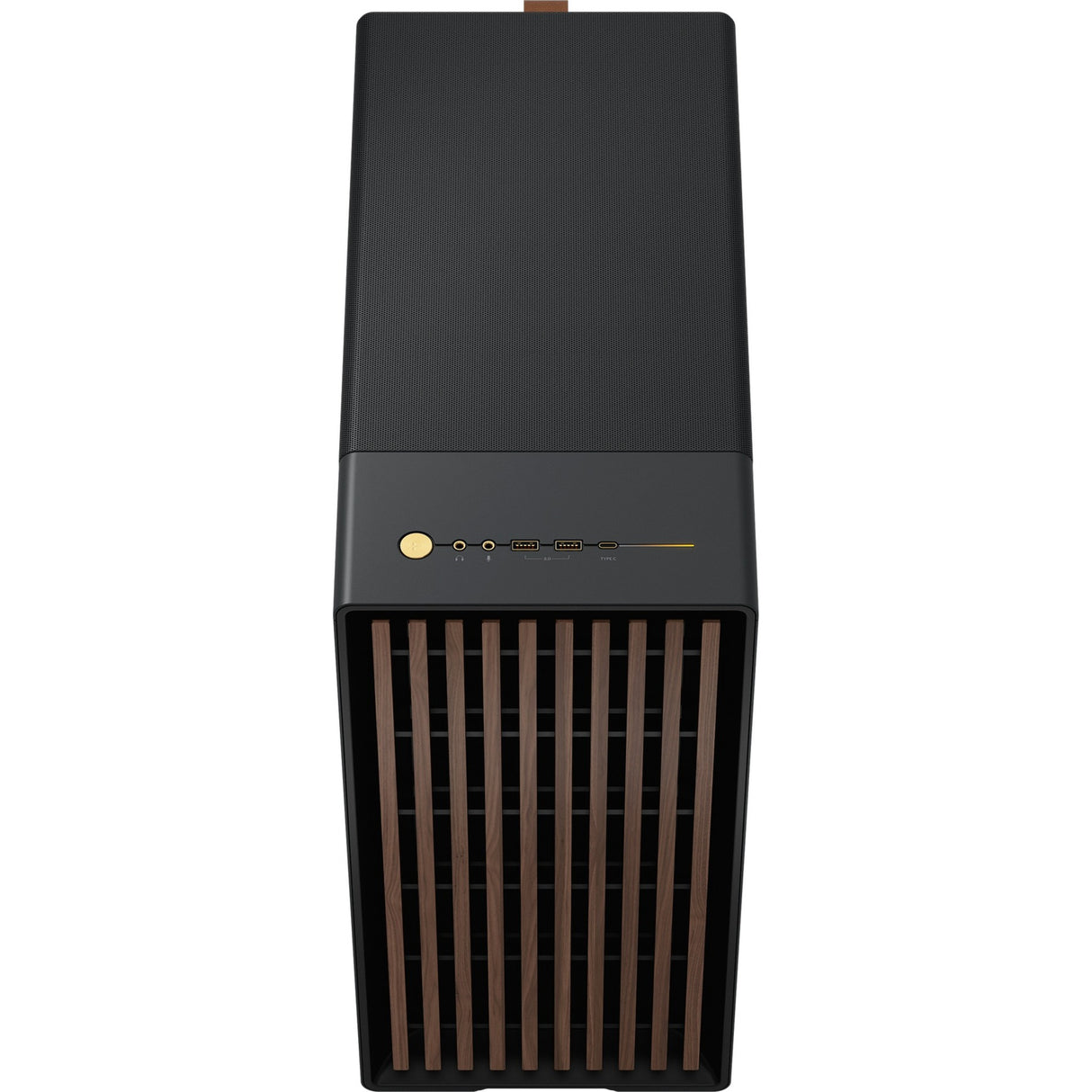 Fractal design north midi tower behuizing (zwart houtkleur | 2x usb-a | 1x usb-c)