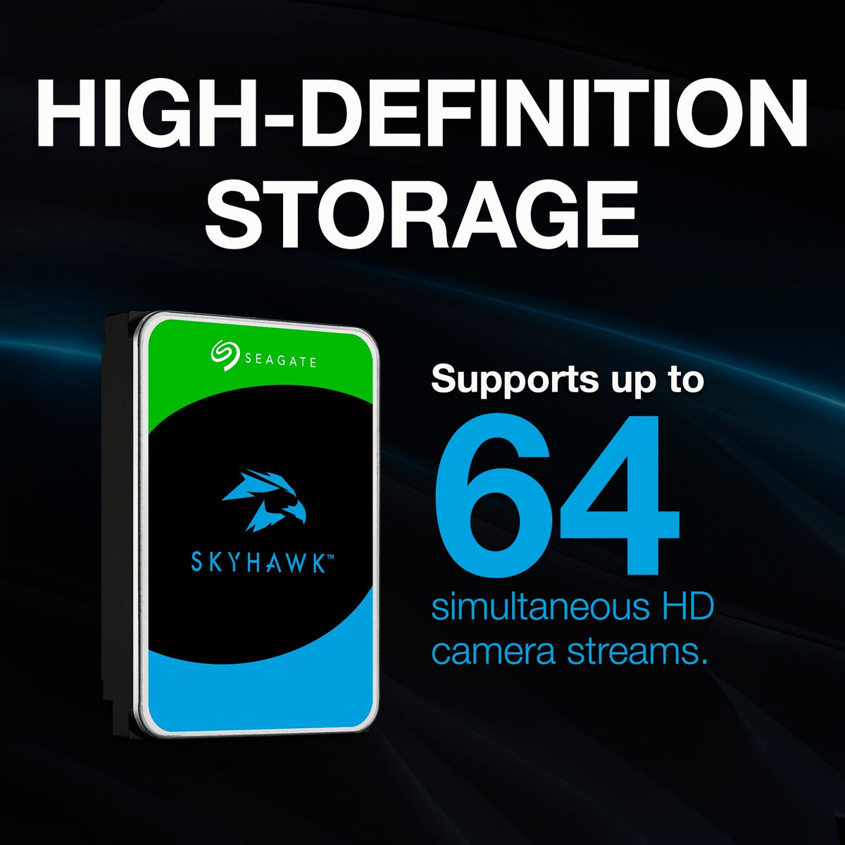 Seagate skyhawk 2 tb harde schijf (sata 6 gb s, 3 jaar rescue data recovery services)