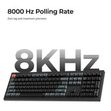 Keychron v6 ultra 8k wireless custom mechanical keyboard (zwart, us lay-out (qwerty), silk pom brown, 100%, rgb, hot swap, 2.4 ghz | bluetooth 5.3 | usb-c)