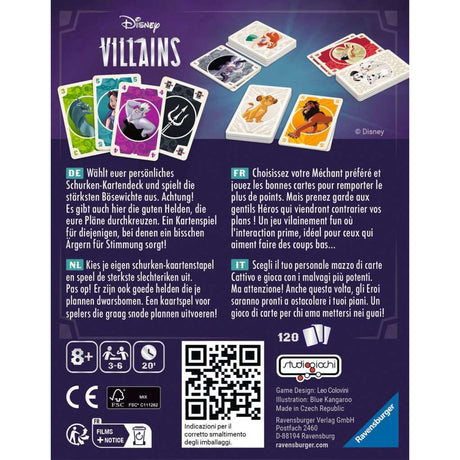 Ravensburger disney villains kaartspel (nederlands, 3 - 6 spelers, 15 minuten, vanaf 8 jaar)