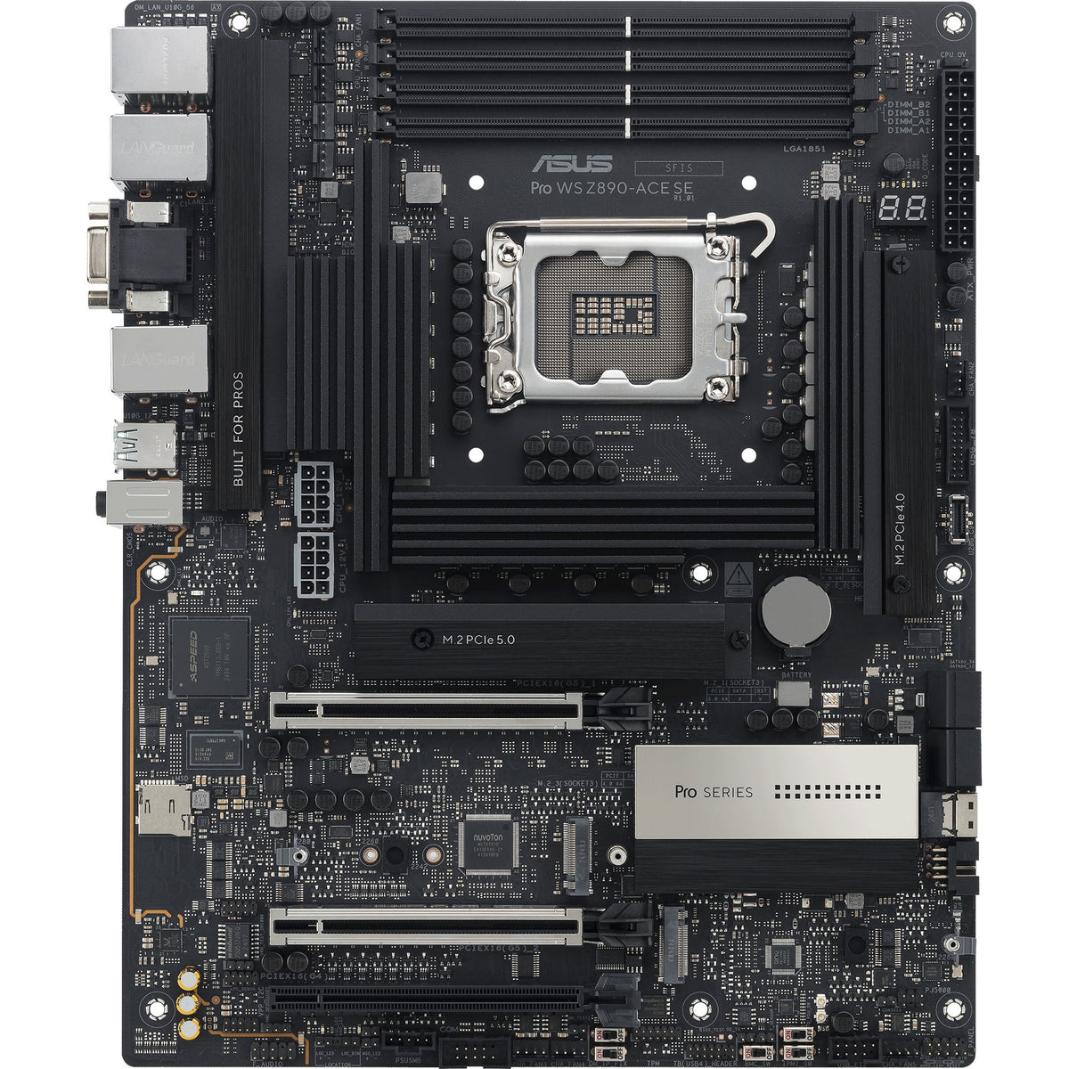 Asus pro ws z890-ace se socket 1851 moederbord (raid, 2.5gb-lan, 10gb-lan, sound, atx)