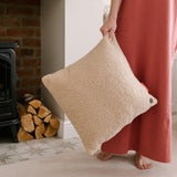 Cozy una woolly 45 x 45 cm draadloos warmtekussen (lichtbeige, powerbank 5000 mah)