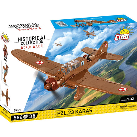 Cobi historical collection - pzl.23 karaś constructiespeelgoed (schaal 1:32)