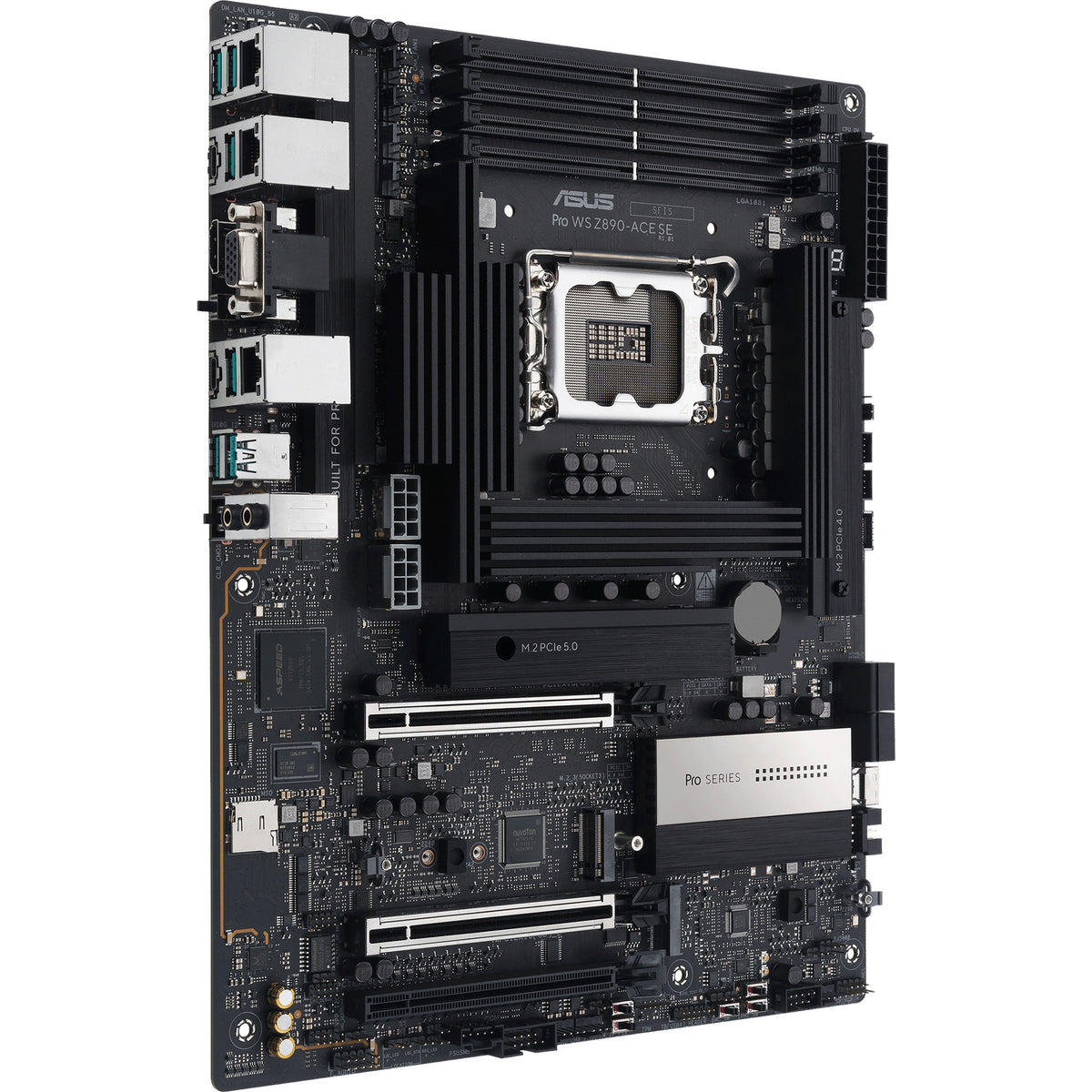 Asus pro ws z890-ace se socket 1851 moederbord (raid, 2.5gb-lan, 10gb-lan, sound, atx)