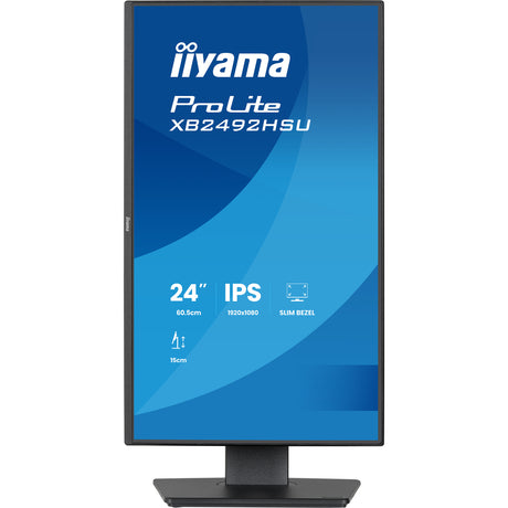 Iiyama prolite xb2492hsu-b1 24 monitor (zwart (mat), 1x displayport, 1x hdmi, 2x usb-a, 120 hz)