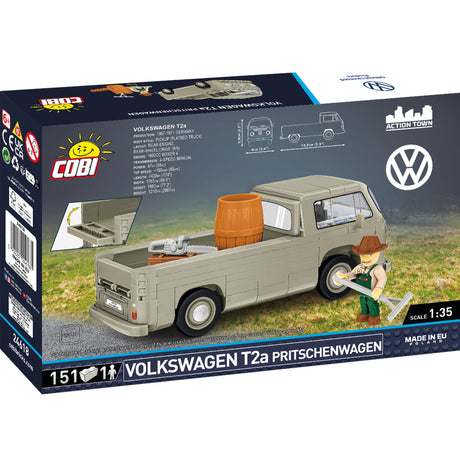 Cobi volkswagen t2a pickup truck constructiespeelgoed (schaal 1:35)