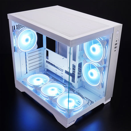 Chieftec visio midi tower behuizing (wit | 2x usb-a | 1x usb-c | rgb | tempered glass)