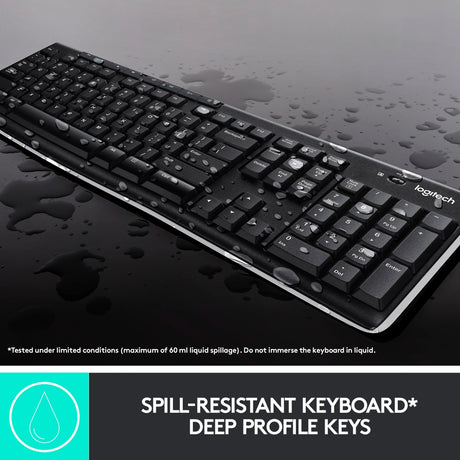 Logitech mk270 draadloze desktopset (zwart, eu lay-out (qwerty), rubberdome)