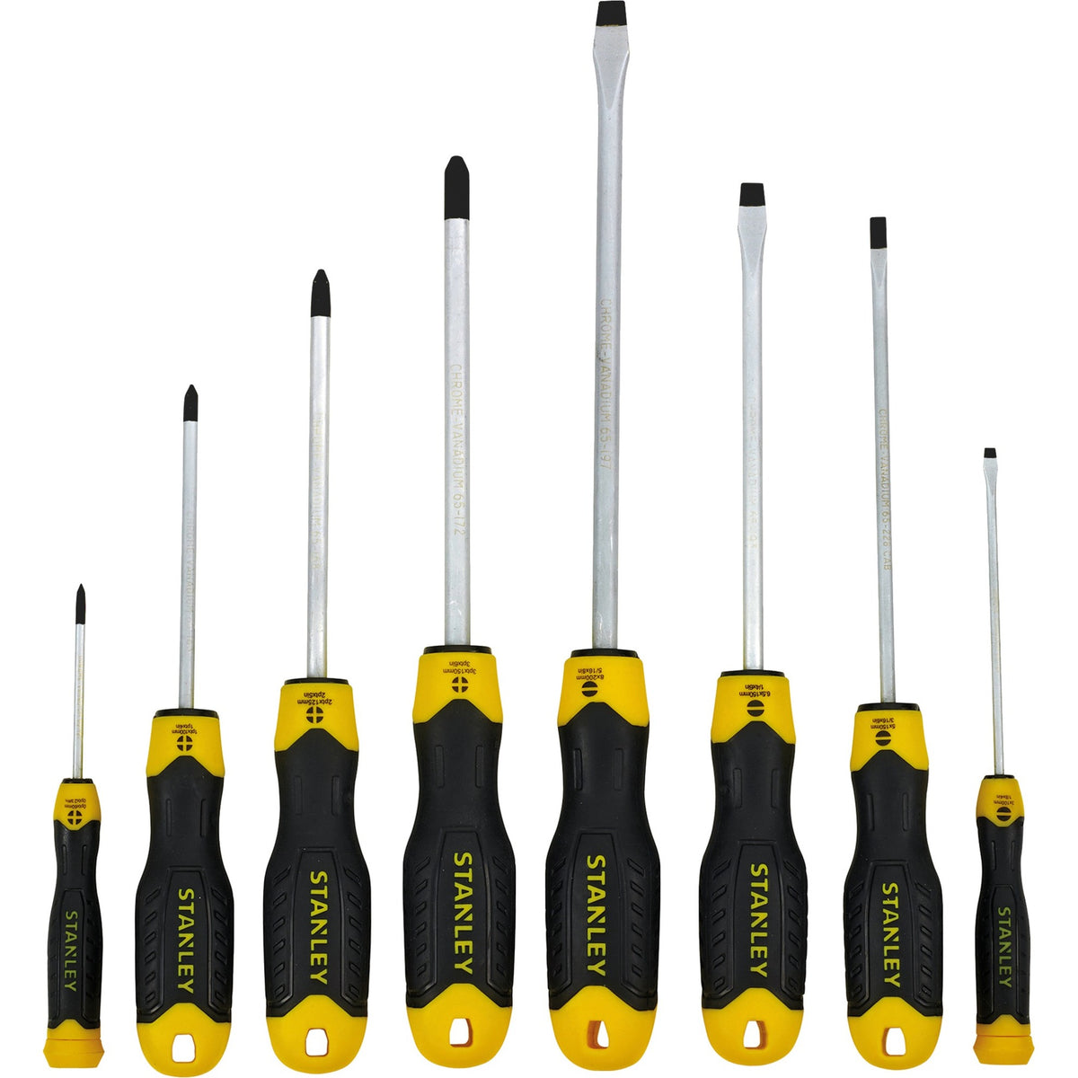 Stanley transmodule cushiongrip schroevendraaierset (zwart geel, stmt1-74181, 8-delig)