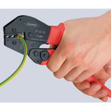 Knipex krimptang 97 52 06 (rood zwart, ovale krimp, openingsveer)