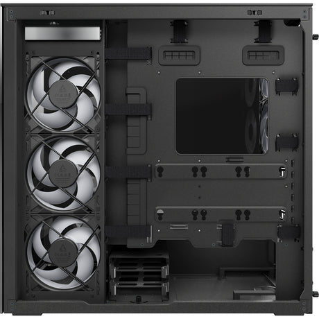 Arctic xtender vg midi tower behuizing (zwart | 2x usb-a | 1x usb-c | rgb | tempered glass)