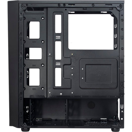Inter-tech t-11 televen midi tower behuizing (zwart | 3x usb-a | window)