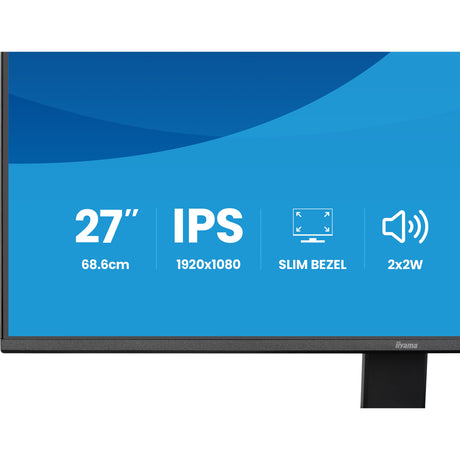 Iiyama prolite x2791hs-b1 27 monitor (zwart (mat), 1x displayport, 1x hdmi, 120 hz)