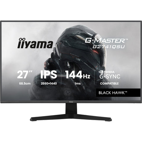 Iiyama g-master black hawk g2741qsu-b1 27 gaming monitor (zwart, hdmi, displayport, 2x usb-a, usb-b, 144 hz)