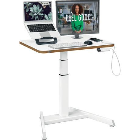 Leitz ergo zit sta bureau elektrisch - verstelbaar in hoogte - klein bureau - met geheugenfunctie - 80 x 60 cm - wit