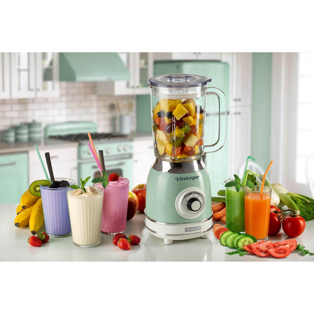 Ariete vintage blender 0583 04 (groen, 1000 watt, 1,5 liter)