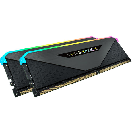 Corsair vengeance rgb rt 32 gb ddr4-3200 (2x 16 gb) werkgeheugen (zwart, cmn32gx4m2z3200c16, xmp 2.0)
