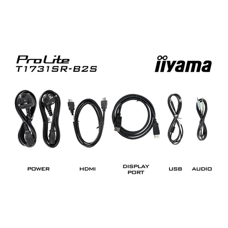 Iiyama prolite t1731sr-b2s 17 touchscreen monitor (zwart, 1x displayport, 1x hdmi, 1x vga)