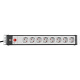 Brennenstuhl premium-line 19 contactdoosstrip voor schakelkasten 8-voudig zw lichtgr 3m h05vv-f 3g1,5 19 -format