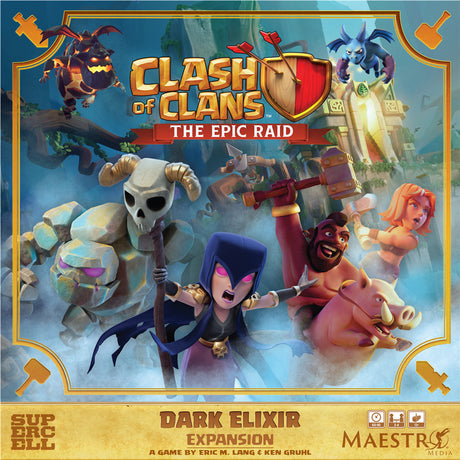 Asmodee clash of clans: the epic raid - dark elixir expansion bordspel (engels, 2 - 4 spelers, 45 - 90 minuten, vanaf 12 jaar, uitbreiding)