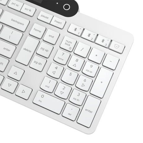 Lenovo 800 self-charging bluetooth keyboard (wit, us lay-out (qwerty), plunger, 100%, plunger switch, bluetooth 5.1, usb-c)