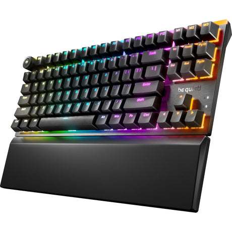 Be quiet! light mount tkl rgb mechanisch gaming toetsenbord (zwart, us lay-out (qwerty), silent v2 tactile, 80% (tkl))
