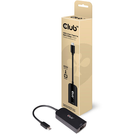 Club 3d usb-c 3.2 gen 1 naar 2.5gb-lan ethernet adapter (zwart, 0,16 meter)