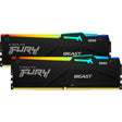 Kingston fury beast rgb 32 gb ddr5-6000 (2x 16 gb) werkgeheugen (zwart, kf560c36bbe2ak2-32, xmp 3.0)
