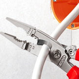 Knipex elektro installatietang 13 96 200 t (rood geel)