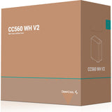 Deepcool cc560 v2 midi tower behuizing (wit | 2x usb-a | tempered glass)