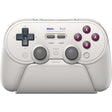 8bitdo pro 3 bluetooth gamepad (lichtgrijs rood, switch 1 2, pc, android, 2.4 ghz bluetooth usb)