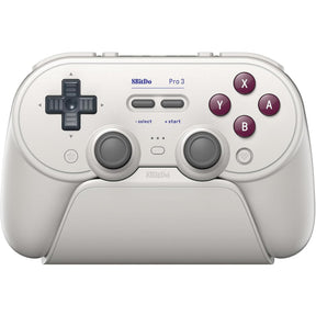 8bitdo pro 3 bluetooth gamepad (lichtgrijs rood, switch 1 2, pc, android, 2.4 ghz bluetooth usb)