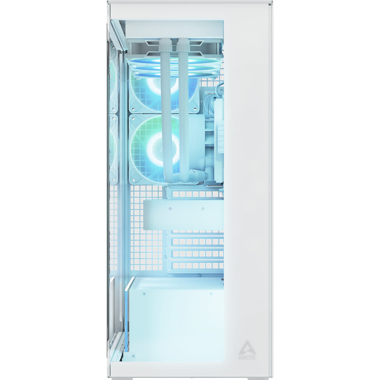 Arctic xtender vg midi tower behuizing (wit | 2x usb-a | 1x usb-c | rgb | tempered glass)