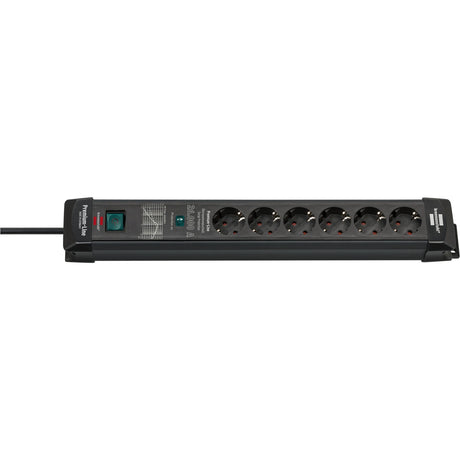 Brennenstuhl premium-line overspannings- beveiliging 26000a 6-voudig zwart 1,8m h05vv-f 3g1,5