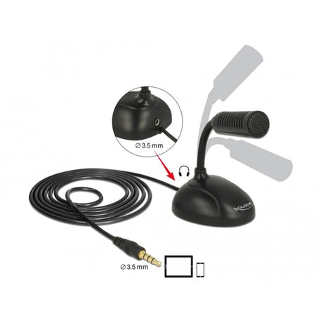 Delock condensator microfoon (zwart)