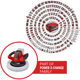 Einhell accu polijstmachine ce-cb 18 254 li solo - power x-change - 18 v li-ion - 2.500 t min - ø254 mm - incl. 2x polijstdoek (1x textiel, 1x synthetisch) - excl. accu en lader