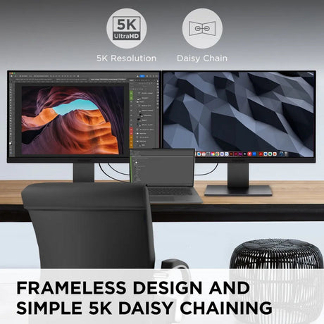 Viewsonic vp2788-5k mac-compatible 27 monitor (zwart, 1x displayport, 1x hdmi, 2x usb-c, 2x usb-a, 2x thunderbolt)