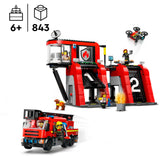Lego city - brandweerkazerne en brandweerauto constructiespeelgoed (60414)